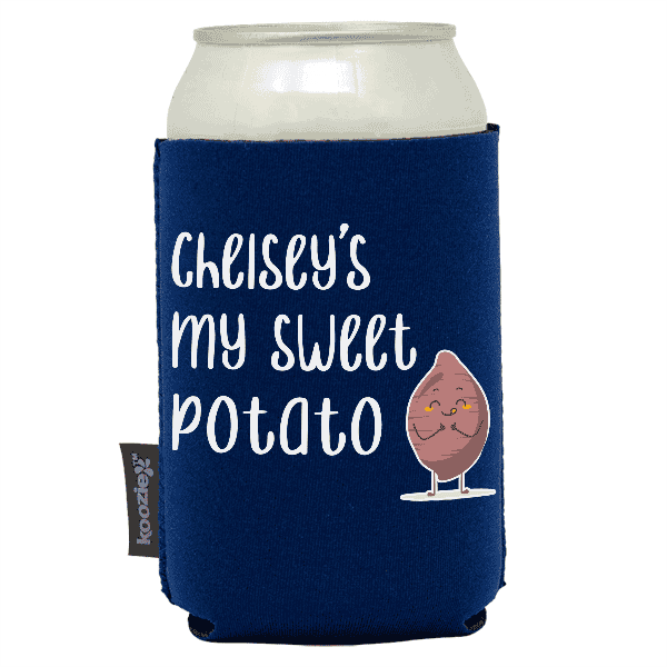 Koozie®  Sweet Potato  Neoprene Can Cooler | 1 Side - Navy