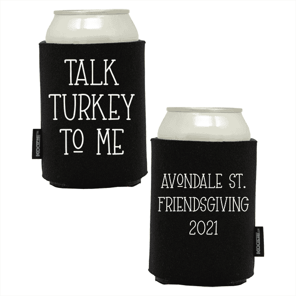 Koozie®  Talk Turkey  Foam Can Cooler | 2 Sides - Black