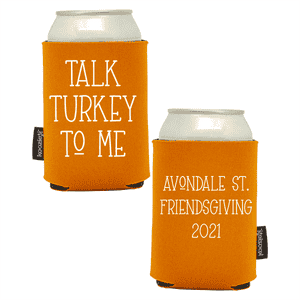 Koozie®  Talk Turkey  Foam Can Cooler | 2 Sides - Burnt Orange
