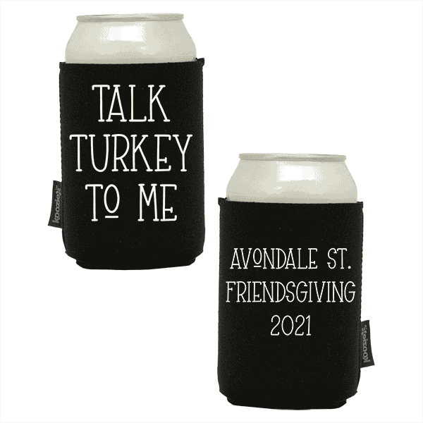 Koozie®  Talk Turkey  Neoprene Can Cooler | 2 Sides - Black