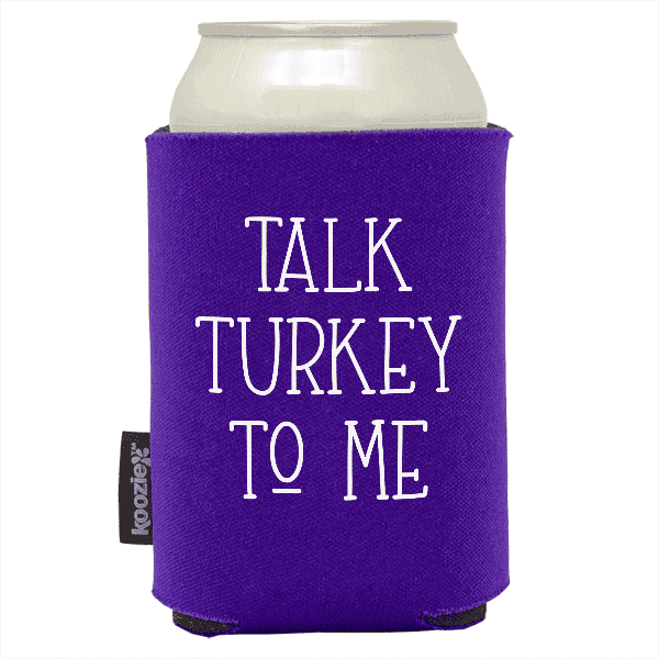Koozie® Talk Turkey  Foam Can Cooler |1 Side - Purple