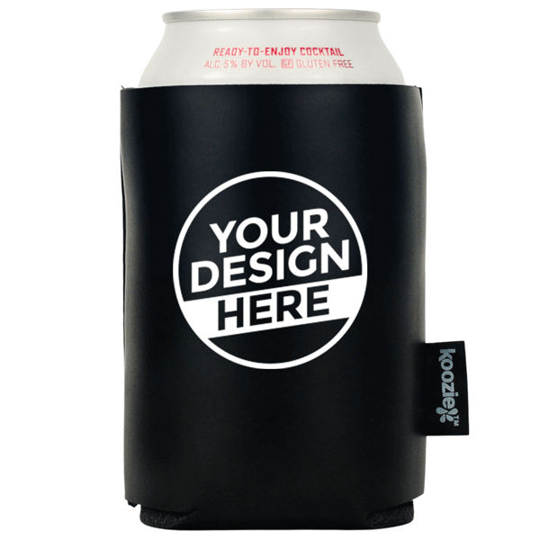 Koozie® Bulk Vegan Leather Can Cooler | 1 Color 2 Sides