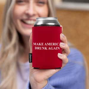 Girl Holding Make America Drunk Again Koozie®