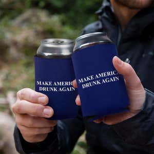 Two People Clinking Beer Cans With Their Koozie® Can Cooler