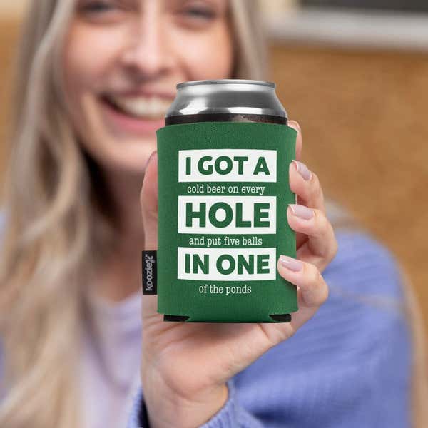 Girl Holding Hole In One Koozie®