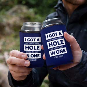 Two People Clinking Beer Cans With Their Koozie® Can Cooler