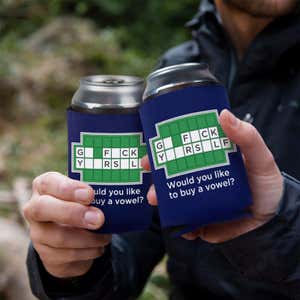 Two People Clinking Beer Cans With Their Koozie® Can Cooler