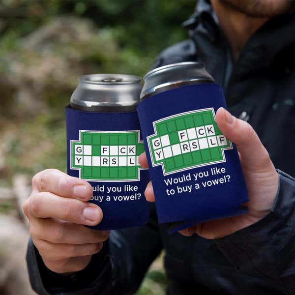 Two People Clinking Beer Cans With Their Koozie® Can Cooler