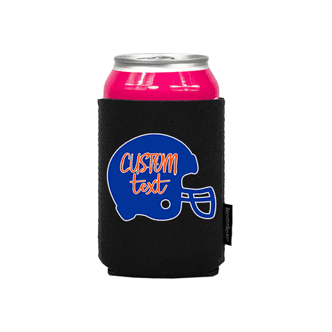 Koozie® Custom Text with Helmet Neoprene Can Cooler | 1 Side