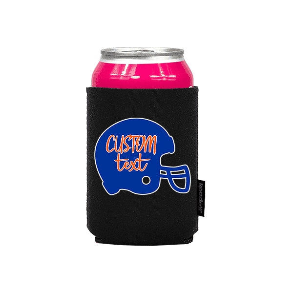 Koozie® Custom Text with Helmet Neoprene Can Cooler | 1 Side