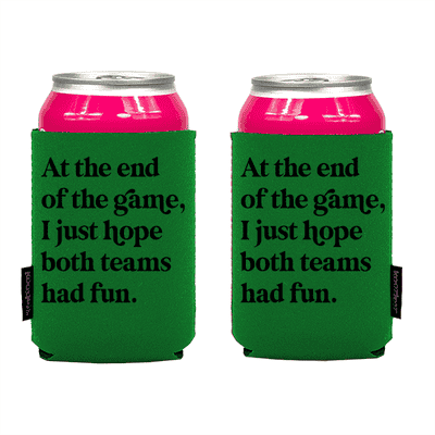 Koozie? Both Teams Had Fun Neoprene Can Cooler | 2 Sides