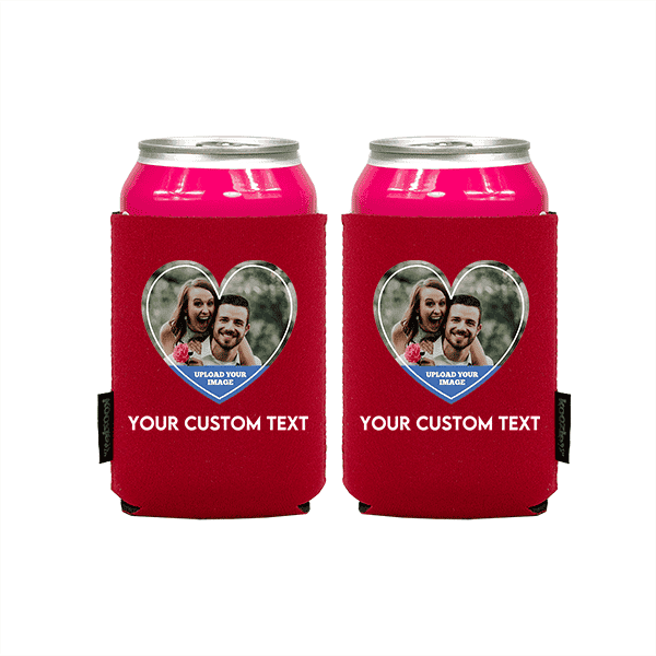 Koozie® Custom Photo Heart Neoprene Can Cooler | 2 Sides