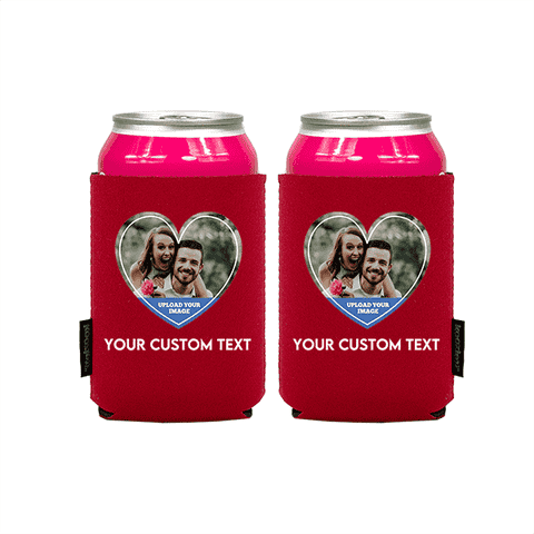 Koozie® Custom Photo Heart Neoprene Can Cooler | 2 Sides