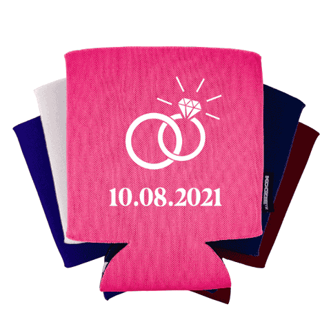 Koozie® Ring with Date Bridal Shower Drink Cooler