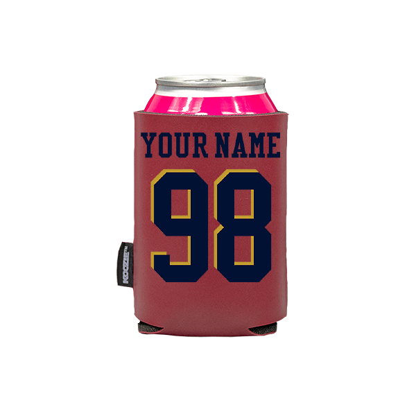 Koozie® Custom Name and Number Vegan Leather Can Cooler | 1 Side