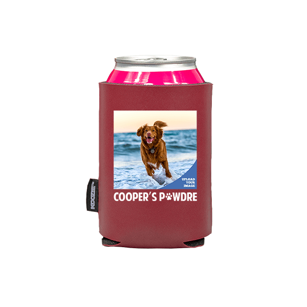 Koozie® Custom Photo Pawdre Vegan Leather Can Cooler | 1 Side