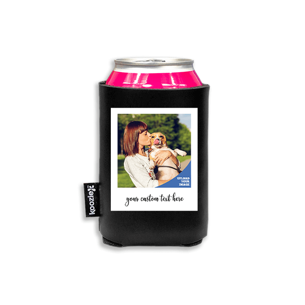 Koozie® Custom Photo Polaroid Vegan Leather Can Cooler | 1 Side