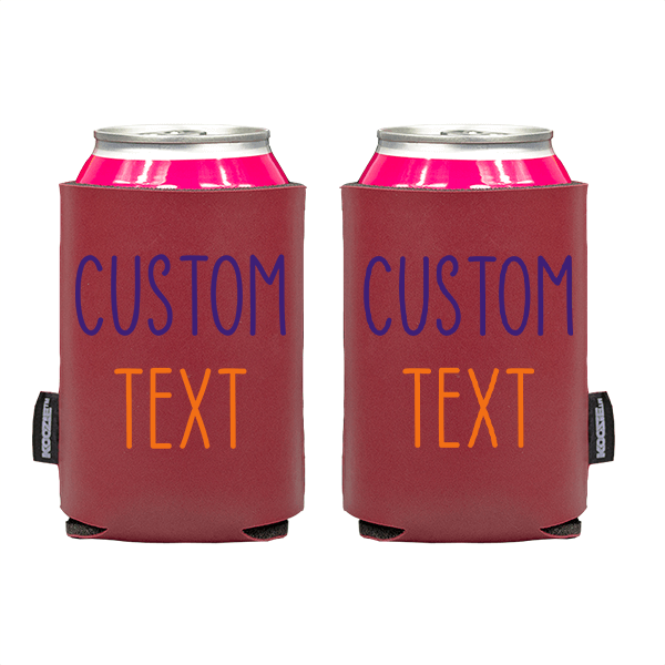 Koozie® Team Custom Vegan Leather Can Cooler | 2 Sides
