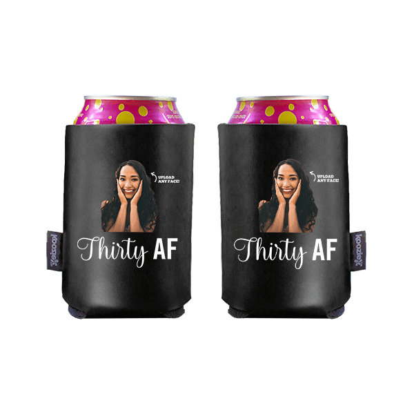 Koozie® Custom Photo Custom Face AF Vegan Leather Can Cooler | 2 Sides