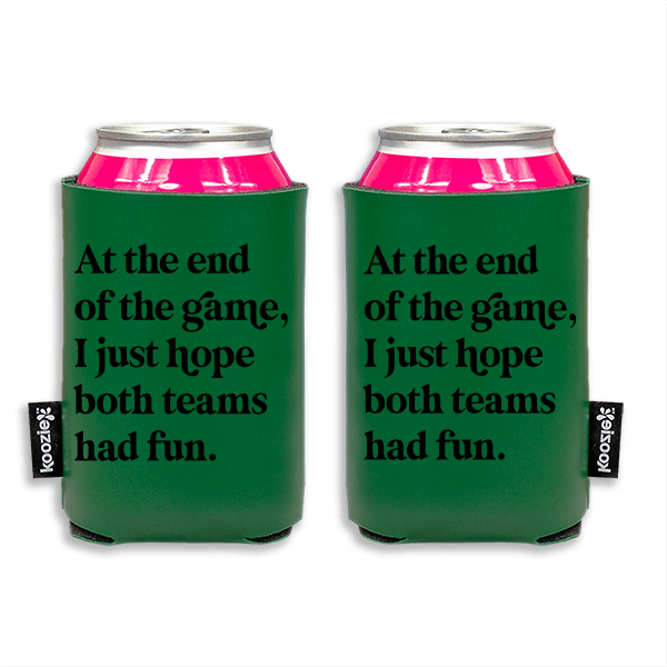 Koozie® Both Teams Had Fun Vegan Leather Can Cooler | 2 Sides