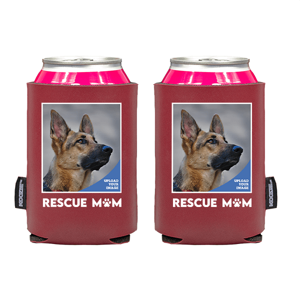 Koozie® Custom Photo Rescue Mom Vegan Leather Can Cooler | 2 Sides
