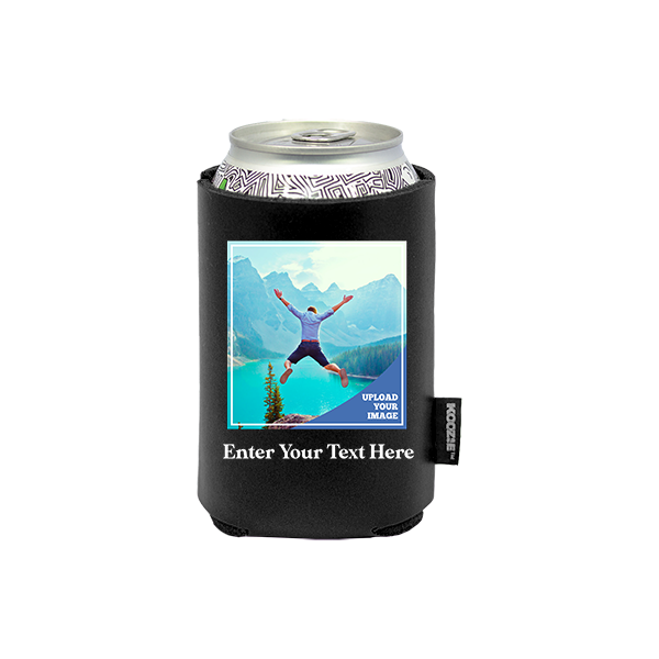 Koozie® Custom Photo Square Vegan Leather Can Cooler | 1 Side